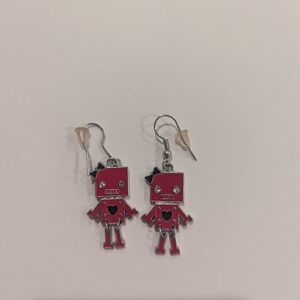 Source Unknown Red Robot Earrings for Kids